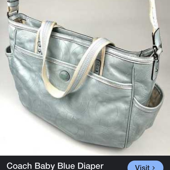 Coach Light Blue Baby Bag - Picture 1 of 9